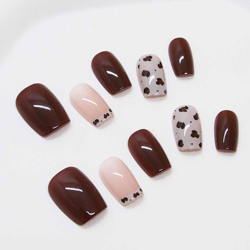 Nail Art Red Wine Cat Eye - 10 ชิ้นผู้หญิงไวน์แดงทําด้วยมือกดบนเล็บหวานน่ารักสตรอเบอร์รี่ที่ถอดออกได้แผ่นเล็บง่ายเล็บปลอม Cat Eye Nail Art