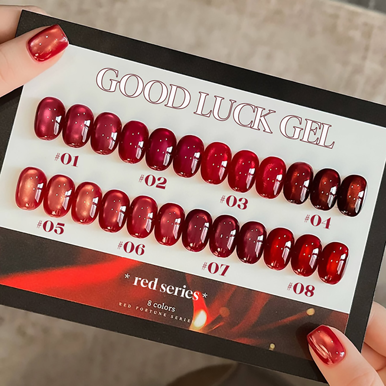 Nail Art Red Wine Cat Eye - 1 ชิ้น PSK 2026 ยาทาเล็บเจลลายตาแมวสีแดงนำโชคปีใหม่ แบบใหม่