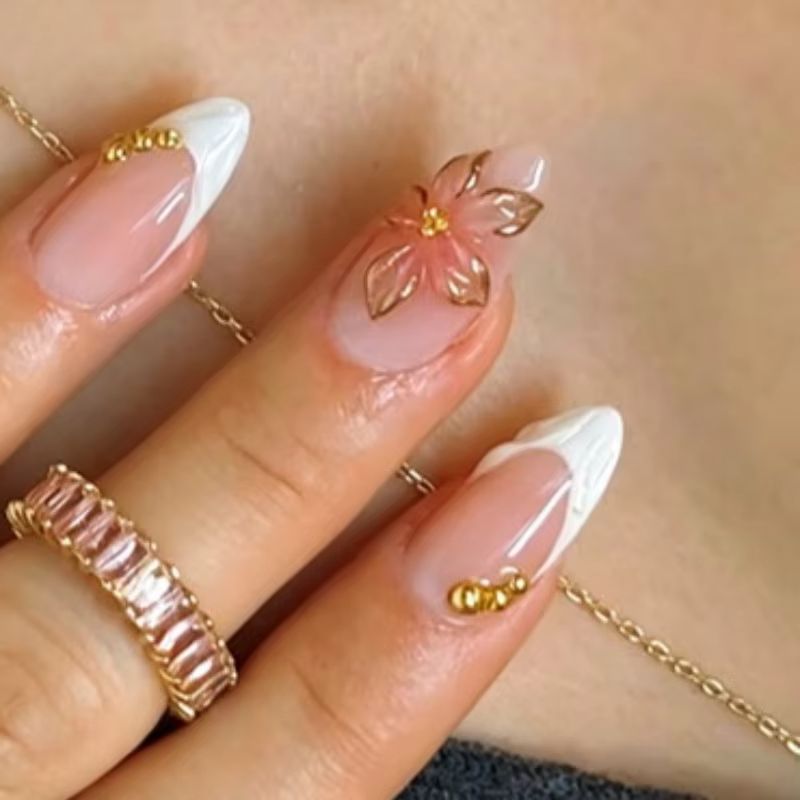 Nail Art Red Wine Cat Eye - เล็บปลอมแบบกดติด 24 ชิ้น ลายอัลมอนด์ สีแดงไวน์ ลายตาแมว