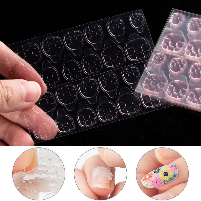 Nail Art Jelly - สติกเกอร์กาวติดเล็บสองด้านเจลลี่เจลกาวเล็บปลอมเล็บ Bck กาวสติกเกอร์เล็บอุปกรณ์เสริมและเครื่องมือนํากลับมาใช้ใหม่ได้