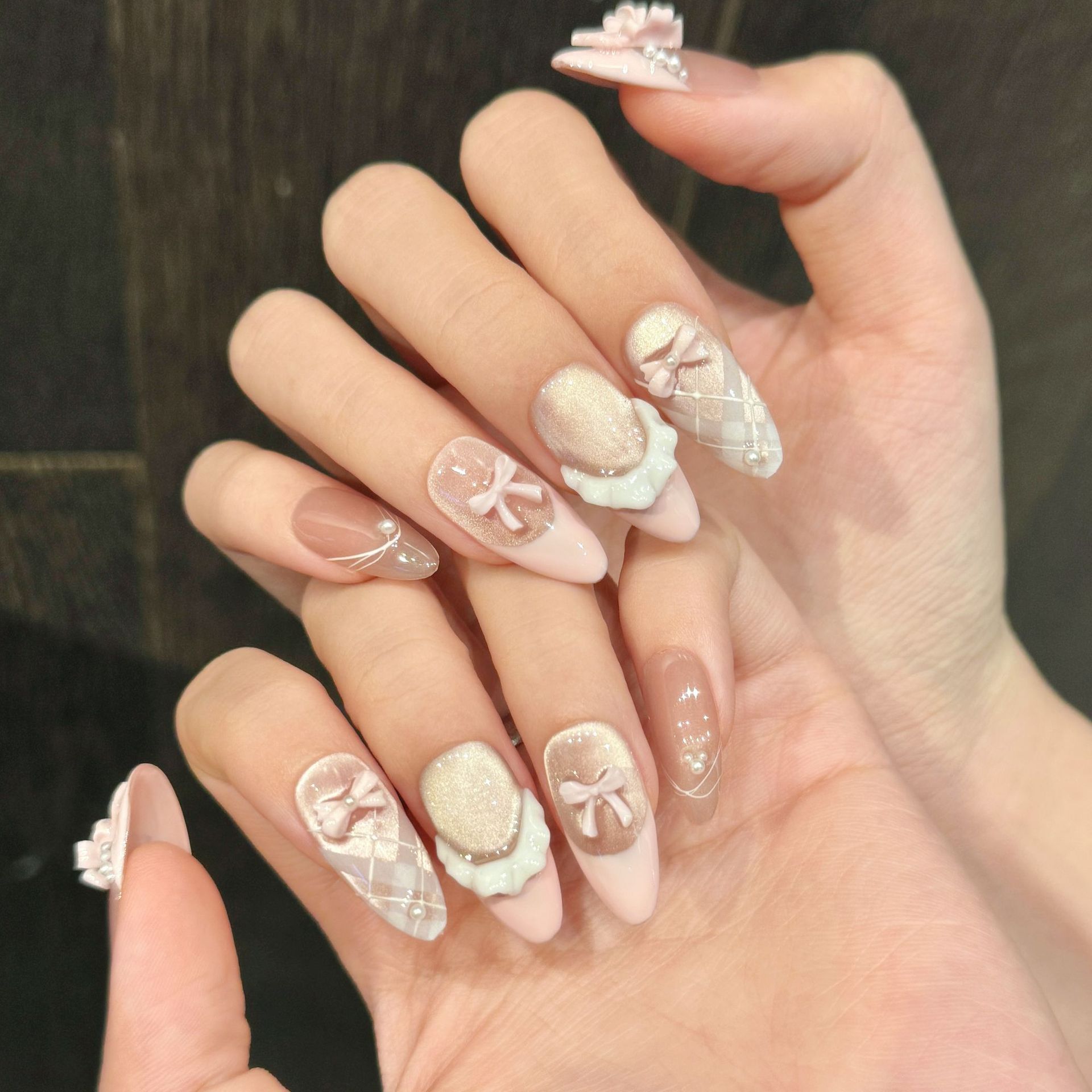 10pcs Handmade กดบนเล็บภาษาฝรั - Nail Art Y2K บทวิจารณ์และราคา