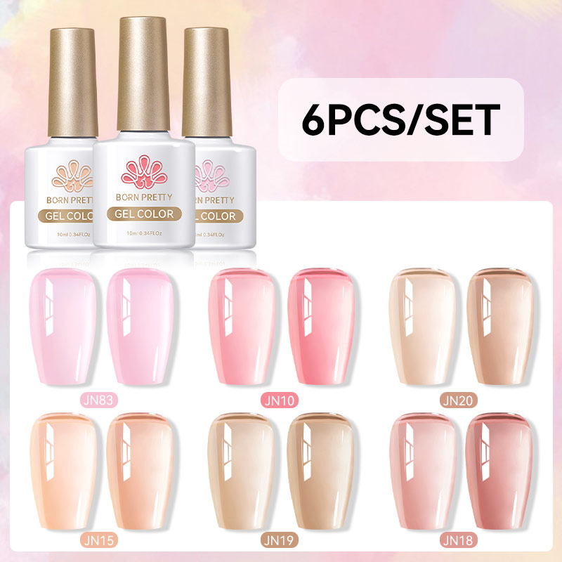 BORN PRETTY6Pcs 10ML เล็บเจลชุ - Nail Art Jelly บทวิจารณ์และราคา