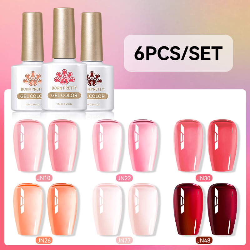 BORN PRETTY6Pcs 10ML เล็บเจลชุ - Nail Art Jelly บทวิจารณ์และราคา