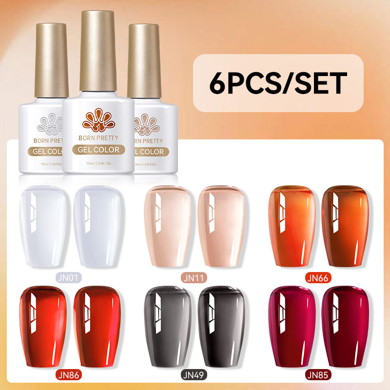 BORN PRETTY6Pcs 10ML เล็บเจลชุ - Nail Art Jelly บทวิจารณ์และราคา