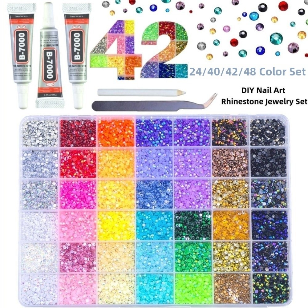 ชุดเรซิ่นหลากสีประดับเพชร วัสด - Nail Art Jelly บทวิจารณ์และราคา