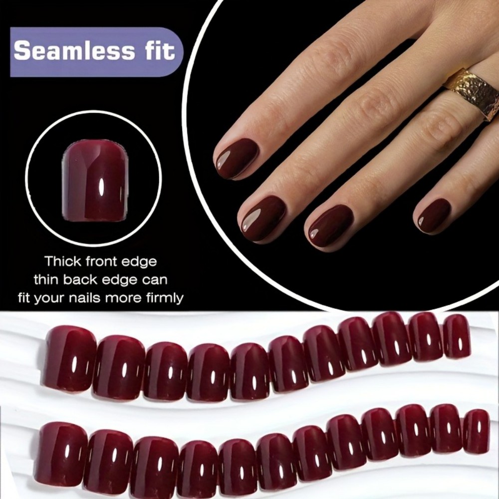 ชุดเล็บปลอมทรงแคทอายสีแดงไวน์  - Nail Art Red Wine Cat Eye บทวิจารณ์และราคา
