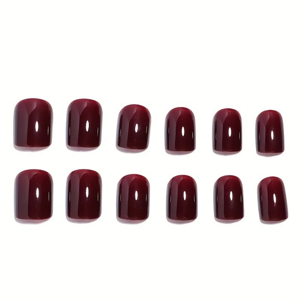 ชุดเล็บปลอมทรงแคทอายสีแดงไวน์  - Nail Art Red Wine Cat Eye บทวิจารณ์และราคา