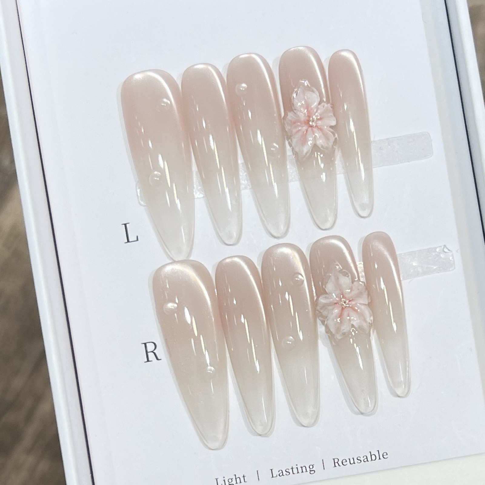 10pcs ยาวอัลมอนด์เล็บปลอมเคล็ด - Nail Art Wedding บทวิจารณ์และราคา