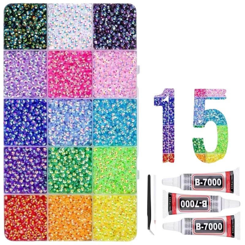ชุดเรซินเพชรเจลลี่ 15 สี อุปกร - Nail Art Jelly บทวิจารณ์และราคา