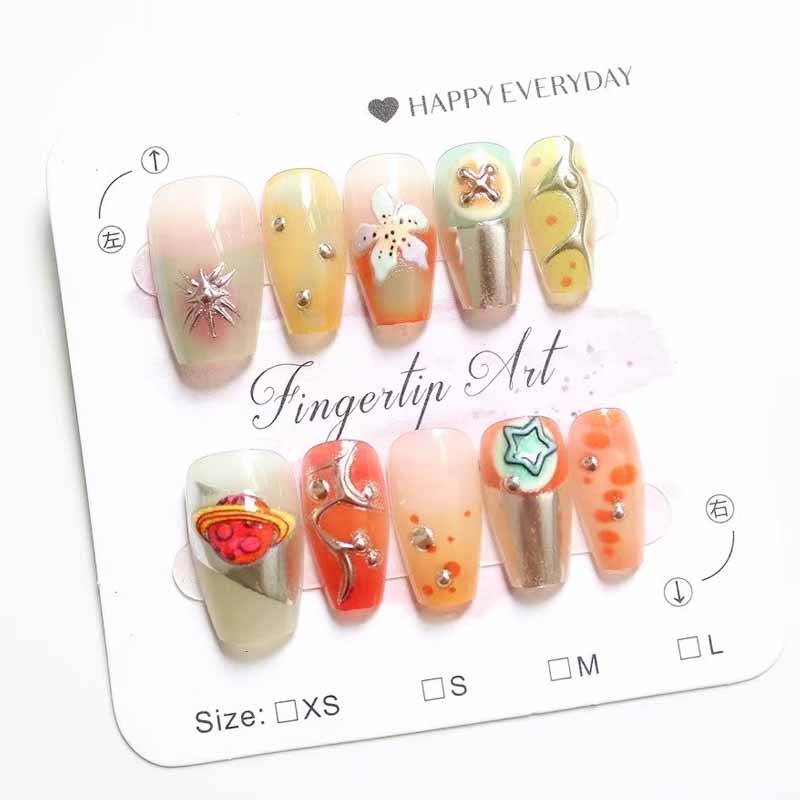 10 ชิ้นผู้หญิงสไตล์ฝรั่งเศส Hi - Nail Art Y2K บทวิจารณ์และราคา