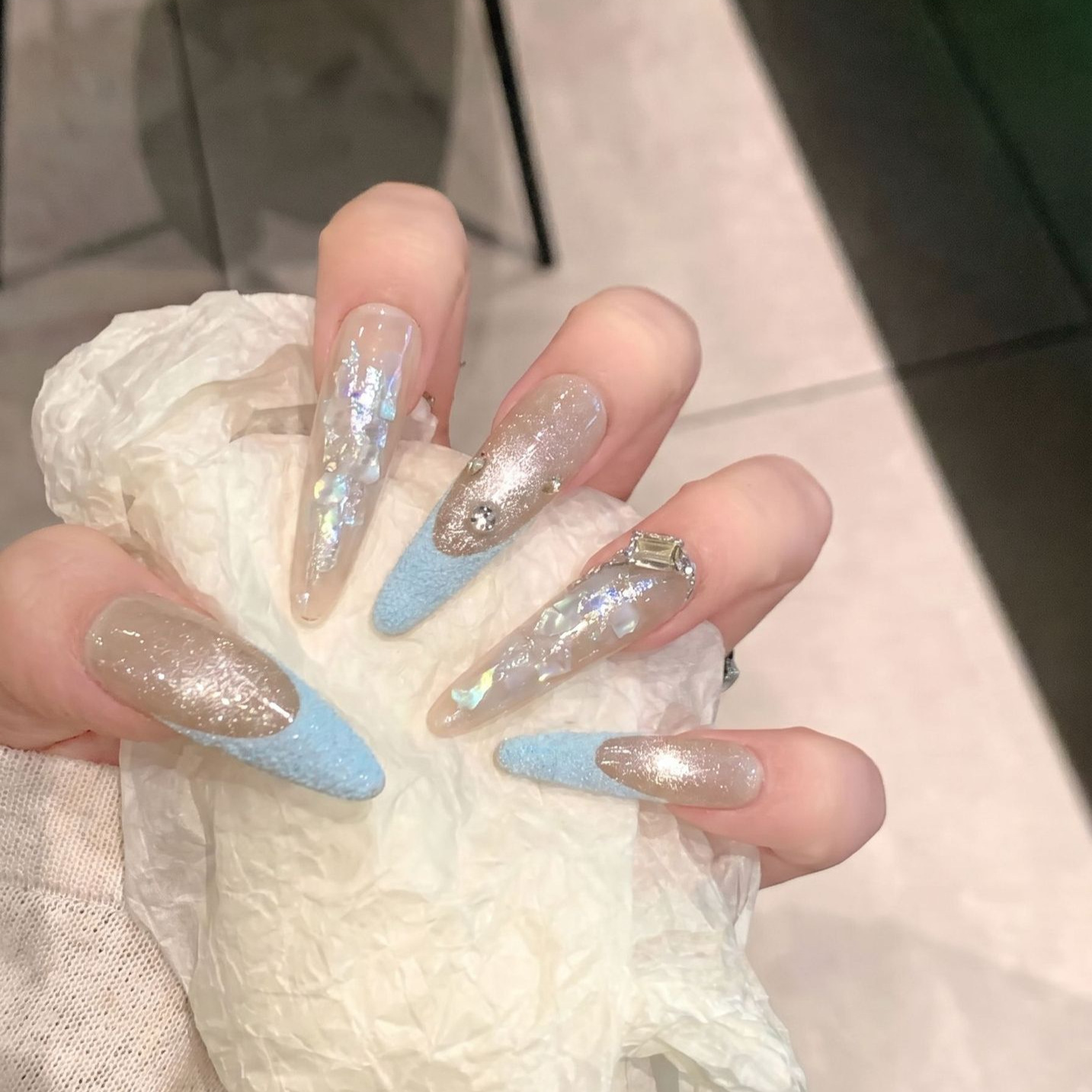 เล็บปลอมสำเร็จรูป 10 ชิ้น สีม่ - Nail Art Wedding บทวิจารณ์และราคา