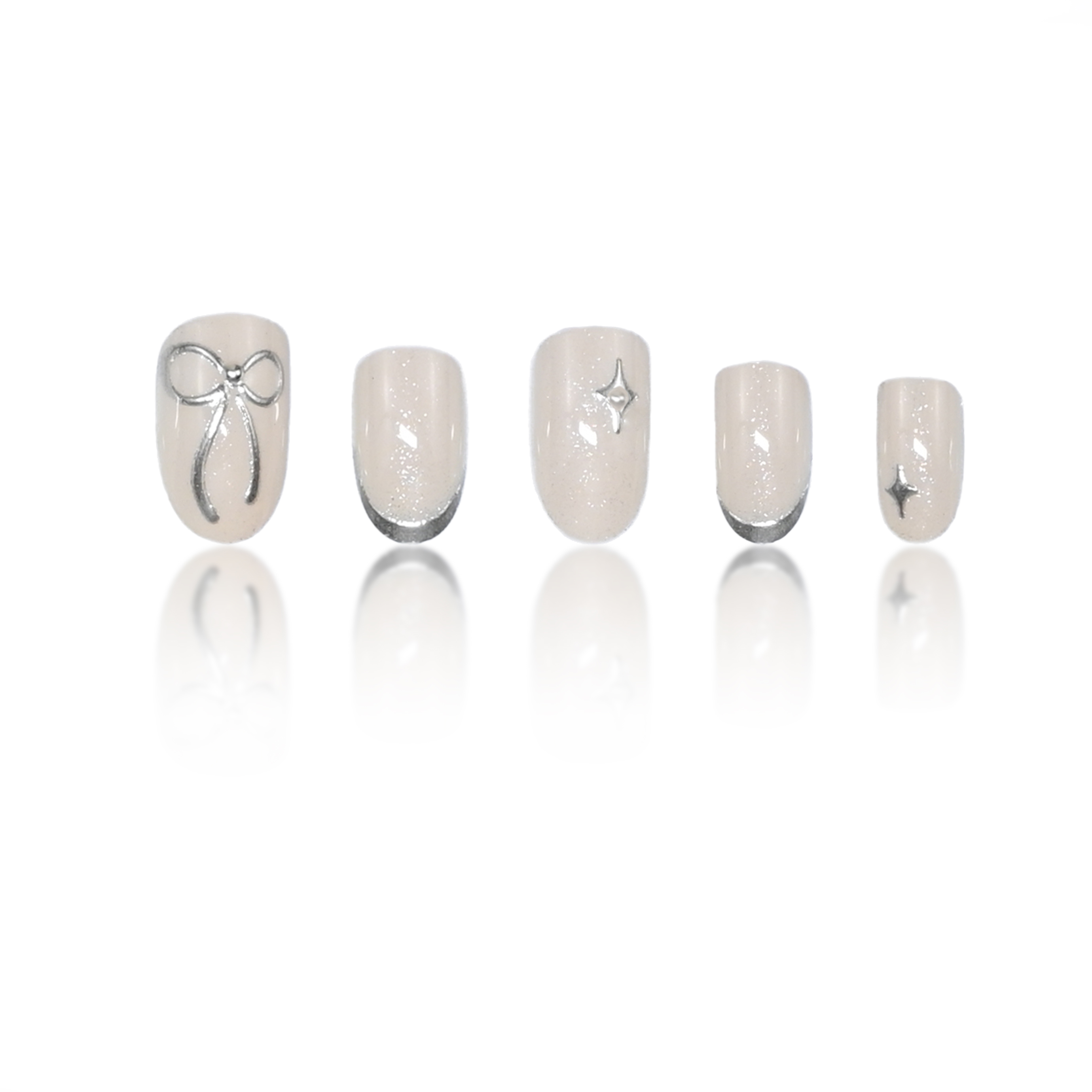 เล็บปลอมแบบกดติดทรงกลมสั้น ทำม - Nail Art Wedding บทวิจารณ์และราคา