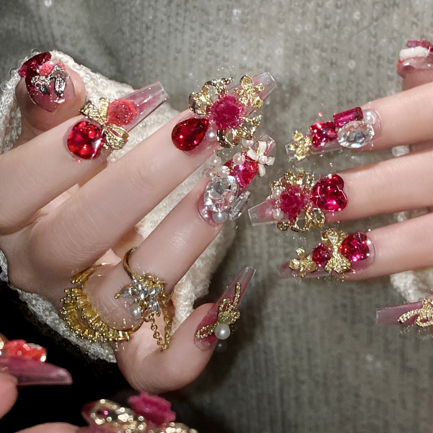 24 ชิ้นใหม่ปี Heavy โลหะกดบนเล - Nail Art Wedding บทวิจารณ์และราคา