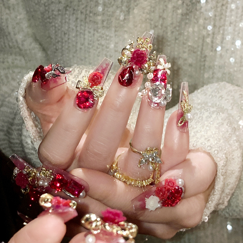 24 ชิ้นใหม่ปี Heavy โลหะกดบนเล - Nail Art Wedding บทวิจารณ์และราคา
