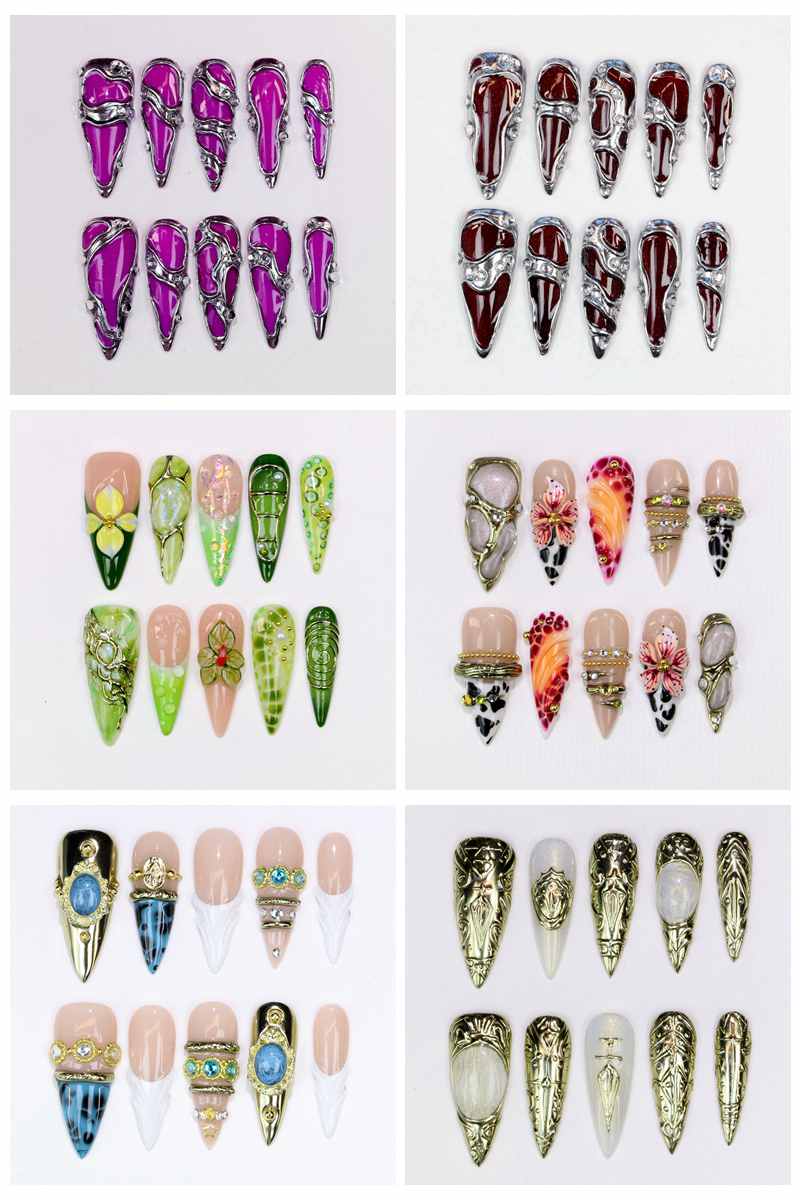 เล็บปลอมทรงสติเลตโต้ยาว 10 ชิ้ - Nail Art Wedding บทวิจารณ์และราคา