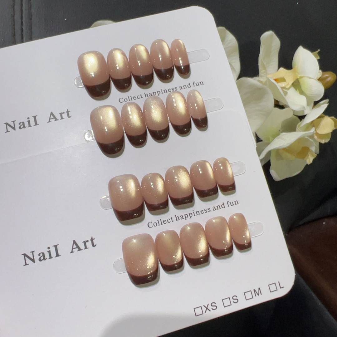 เล็บปลอมแบบกดติด 10 ชิ้น ลายตา - Nail Art Red Wine Cat Eye บทวิจารณ์และราคา