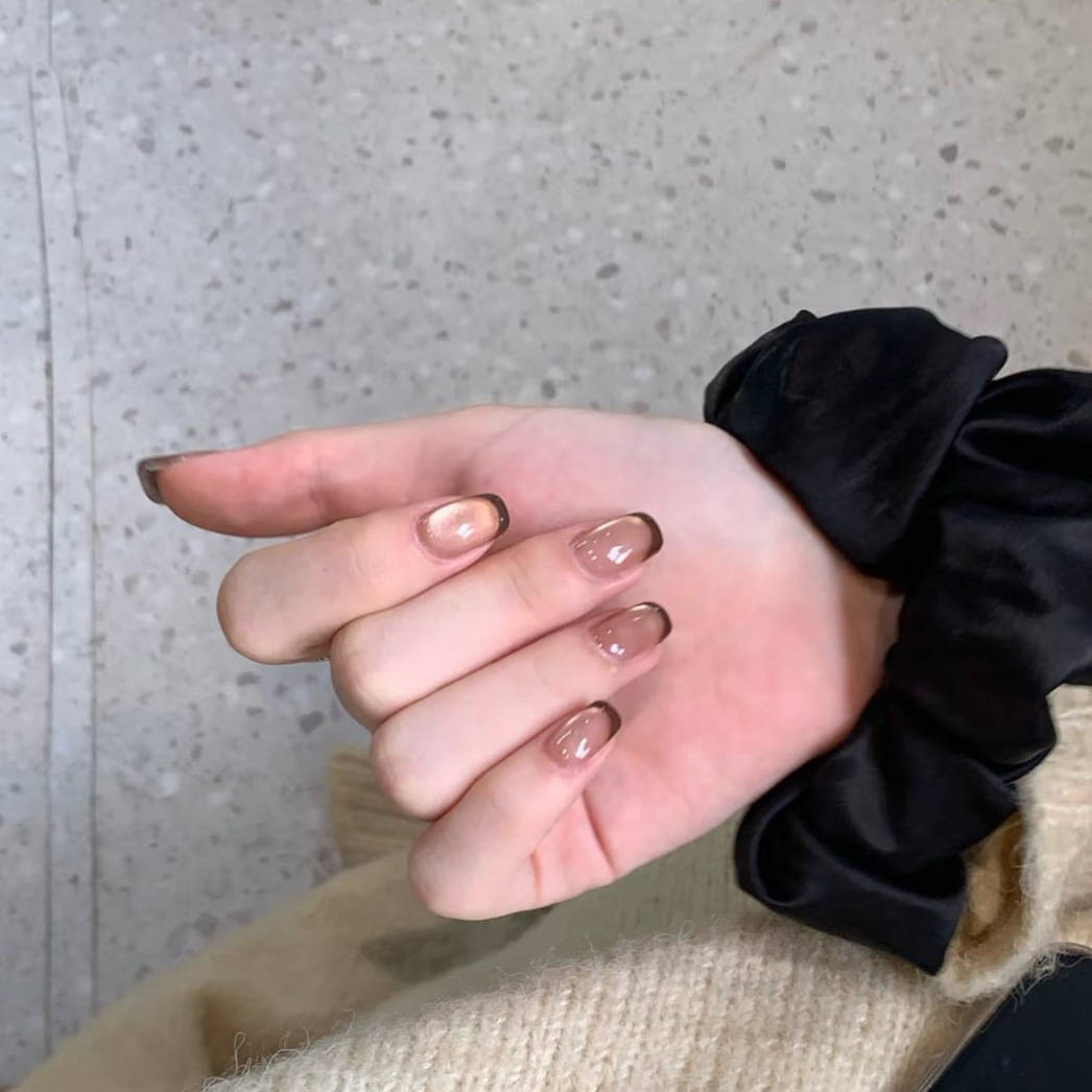 เล็บปลอมแบบกดติด 10 ชิ้น ลายตา - Nail Art Red Wine Cat Eye บทวิจารณ์และราคา
