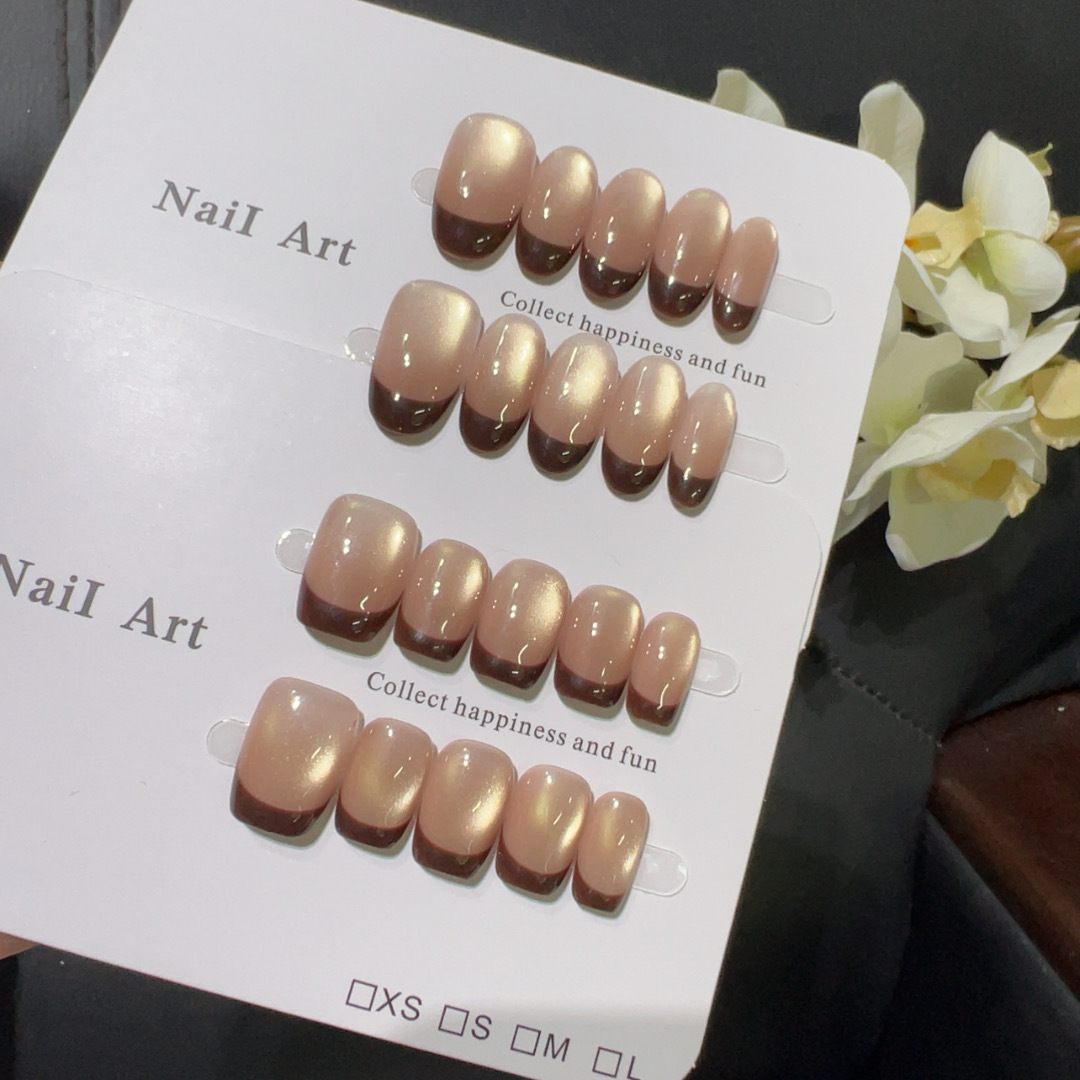 เล็บปลอมแบบกดติด 10 ชิ้น ลายตา - Nail Art Red Wine Cat Eye บทวิจารณ์และราคา