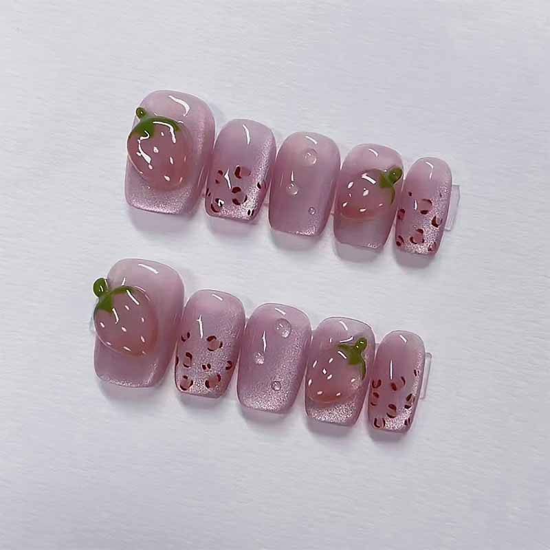 10 ชิ้นผู้หญิงไวน์แดงทําด้วยมื - Nail Art Red Wine Cat Eye บทวิจารณ์และราคา
