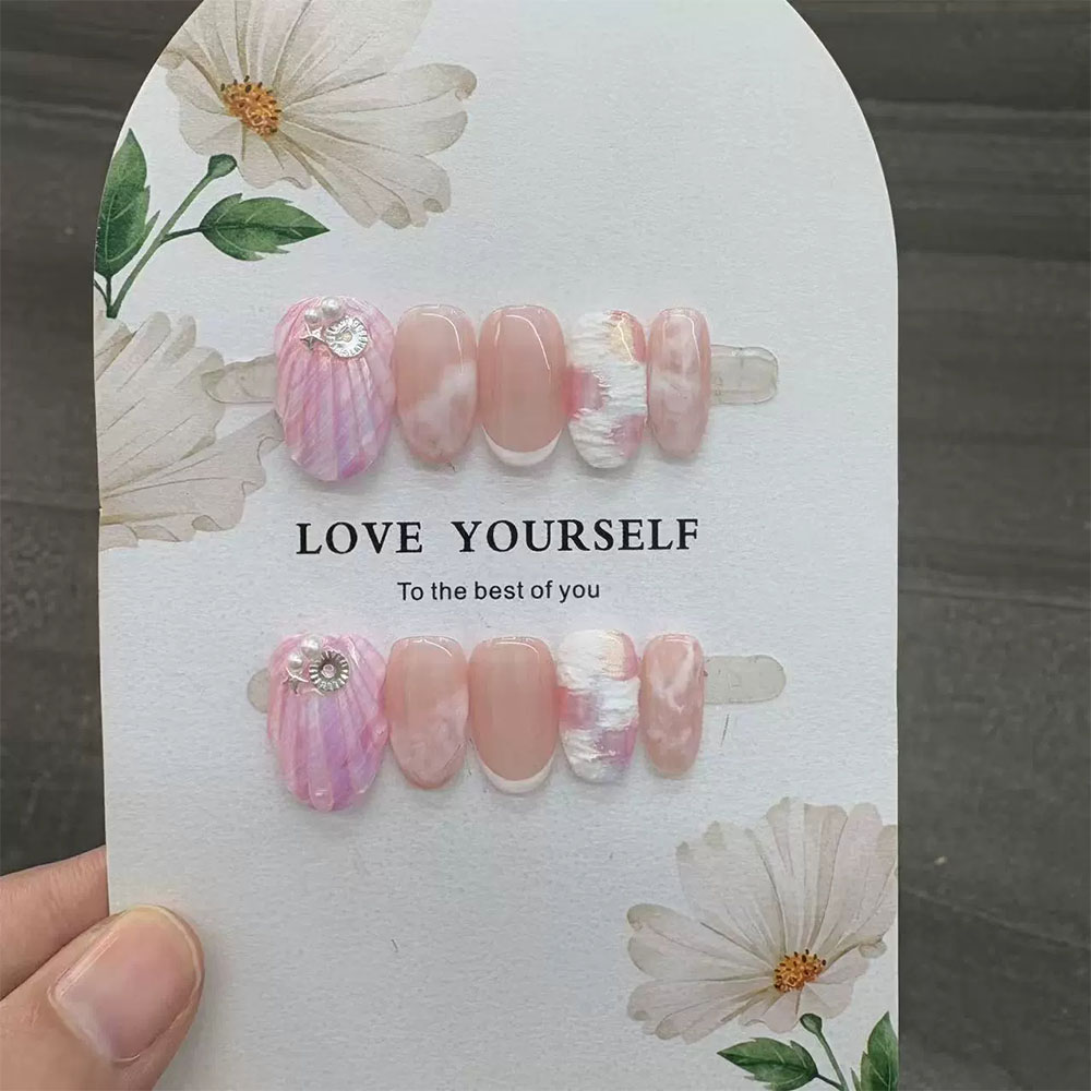 เล็บปลอมลายดอกไม้แบบวาดด้วยมือ - Nail Art Elegant บทวิจารณ์และราคา