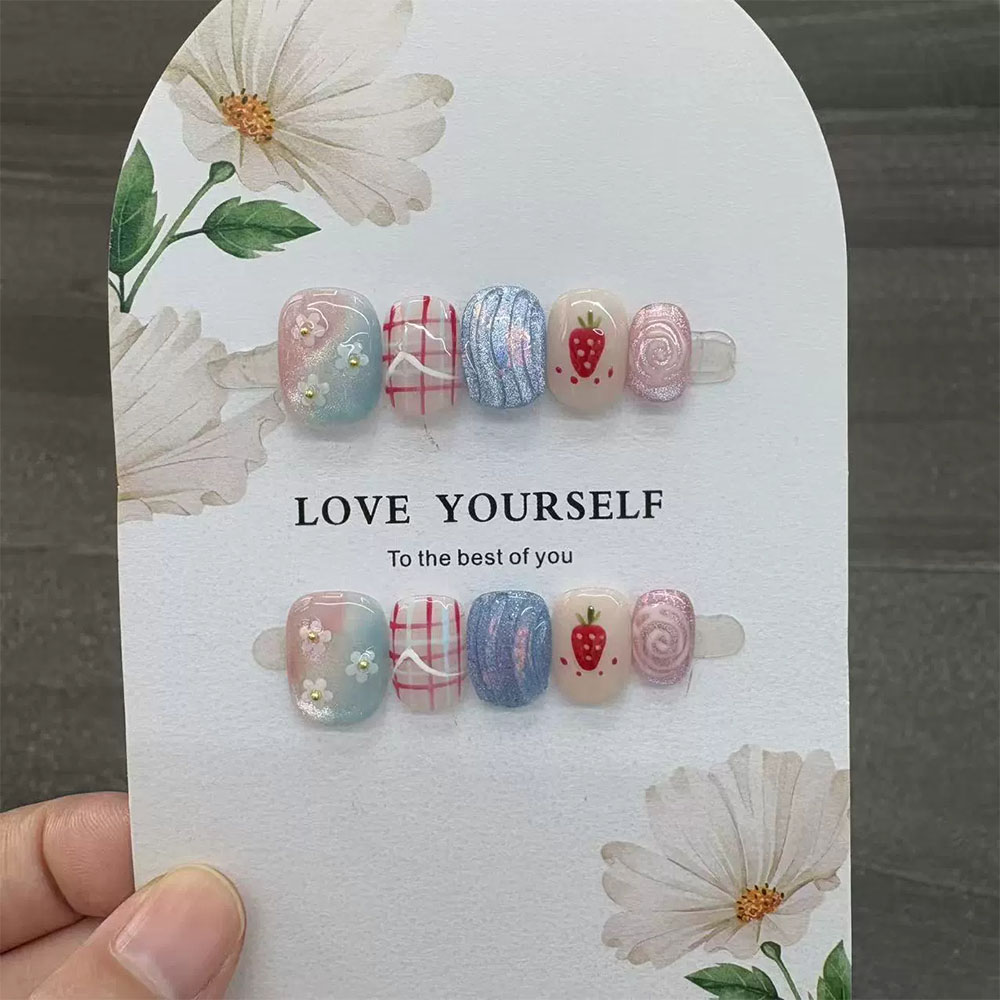 เล็บปลอมลายดอกไม้แบบวาดด้วยมือ - Nail Art Elegant บทวิจารณ์และราคา
