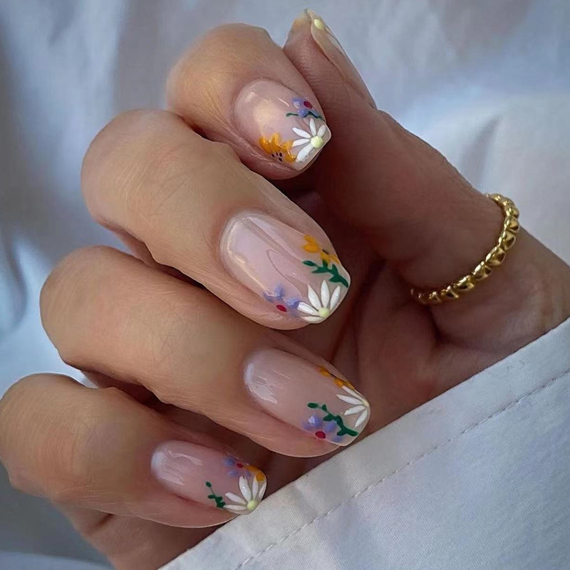 ดอกไม้และพืชทรงสี่เหลี่ยมแบบยุ - Nail Art Jelly บทวิจารณ์และราคา