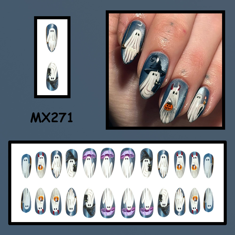 เล็บปลอมลายฮาโลวีน 24 ชิ้น ลาย - Nail Art Jelly บทวิจารณ์และราคา