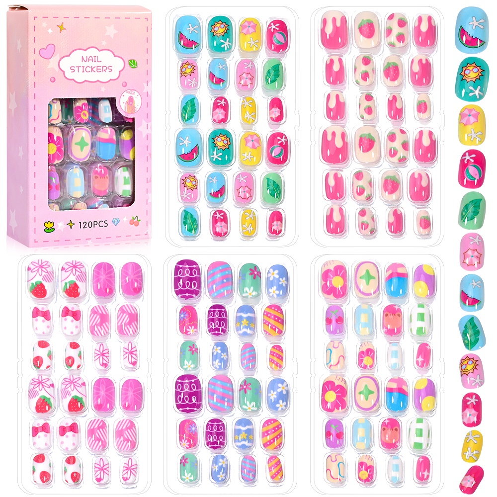 120 ชิ้น 5 ชุด Candy เด็กกดบนเ - Nail Art Y2K บทวิจารณ์และราคา