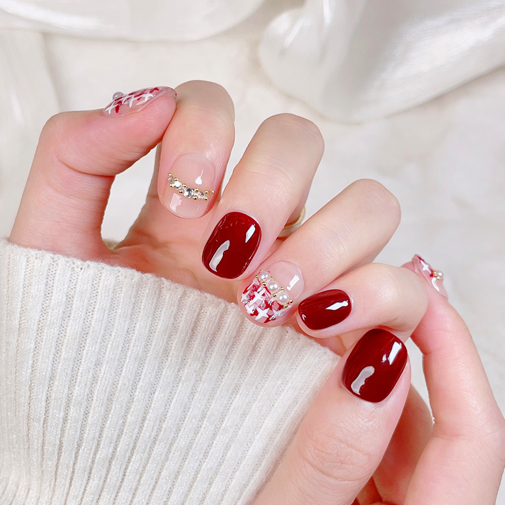 ชุดเล็บปลอมแบบกดติด 10 ชิ้น ทร - Nail Art Elegant บทวิจารณ์และราคา