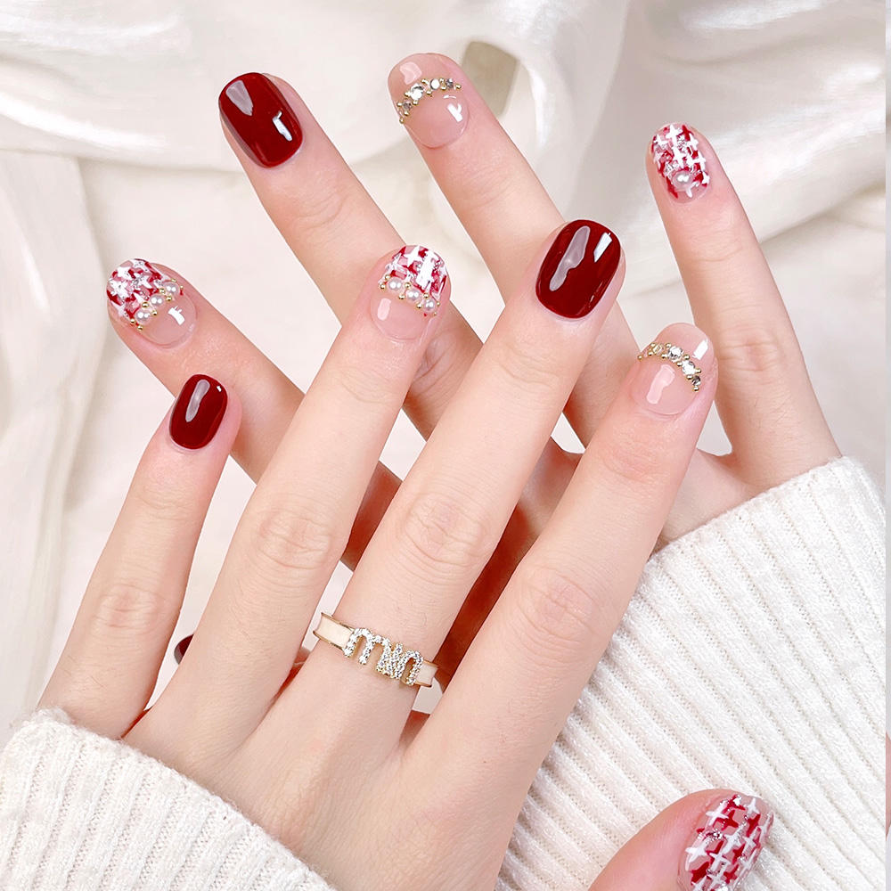 ชุดเล็บปลอมแบบกดติด 10 ชิ้น ทร - Nail Art Elegant บทวิจารณ์และราคา