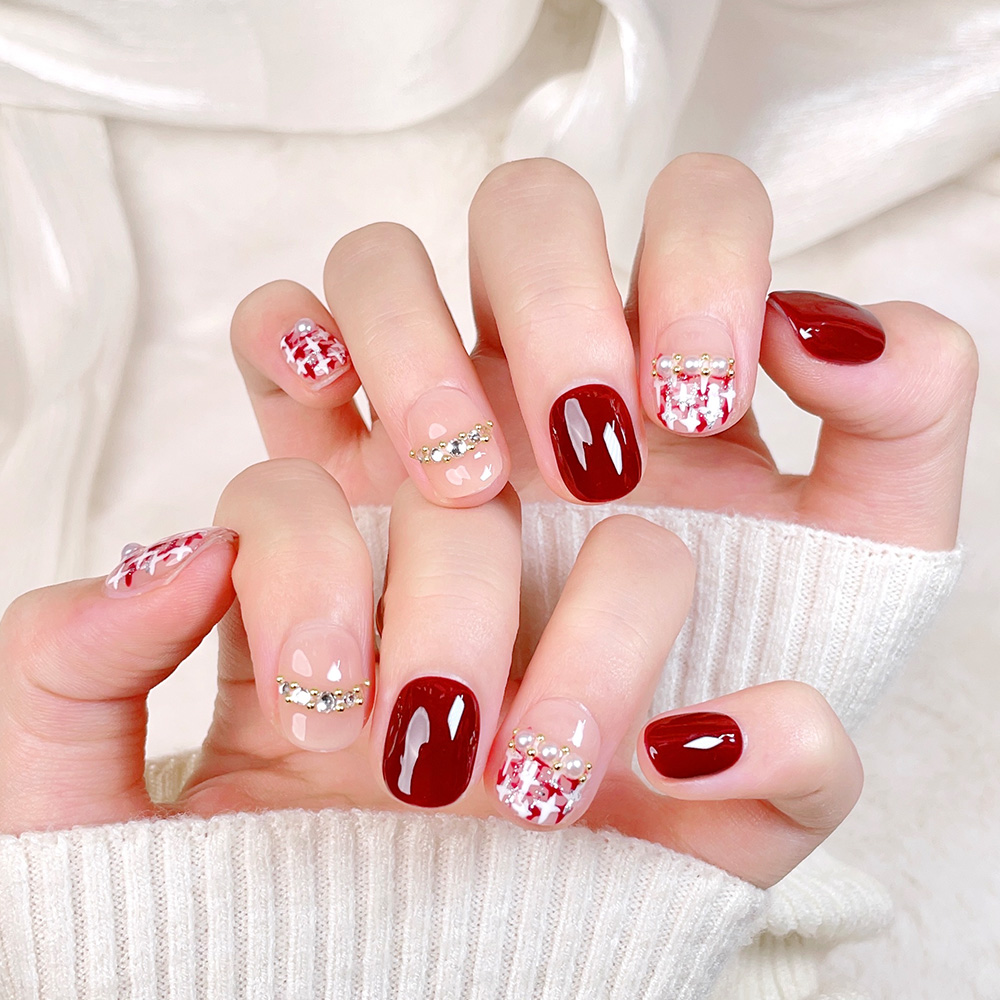 ชุดเล็บปลอมแบบกดติด 10 ชิ้น ทร - Nail Art Elegant บทวิจารณ์และราคา